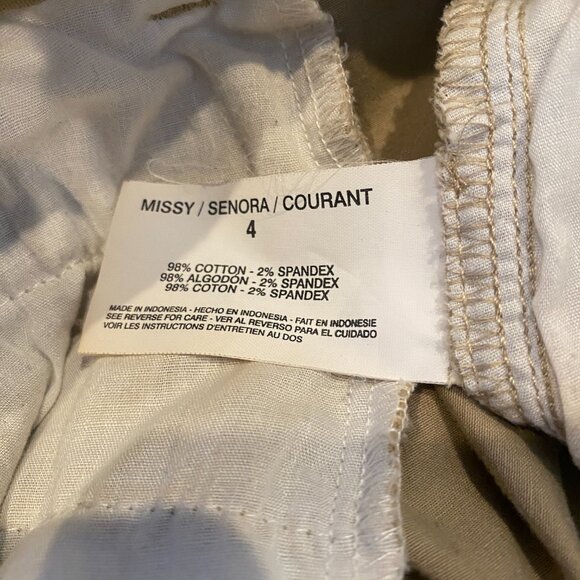 Bandolino Michele Straight Leg Chino Sz 4 Khaki Beige Pants #247K - Picture 6 of 7